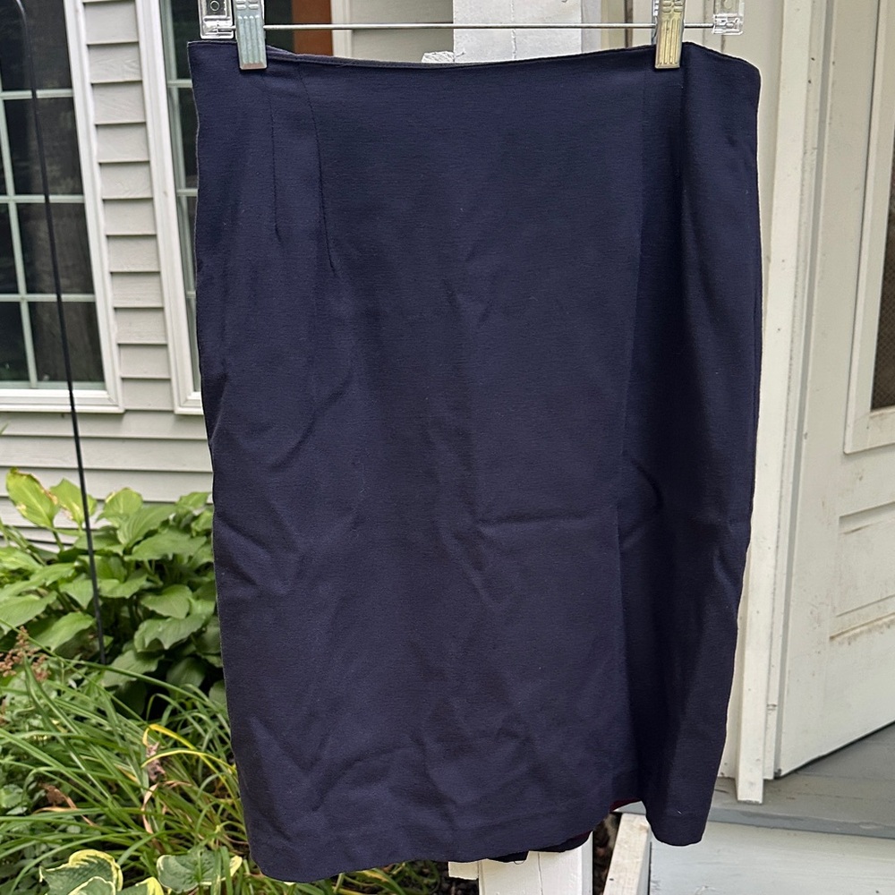 Vintage Herman Geist Navy Blue Pencil Skirt Size 12